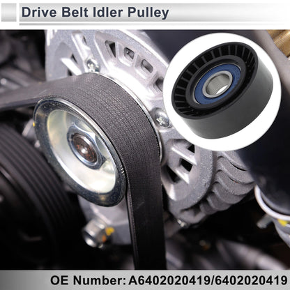 Drive Belt Idler Pulley for Mercedes-Benz A-Class (1997-2001) Black