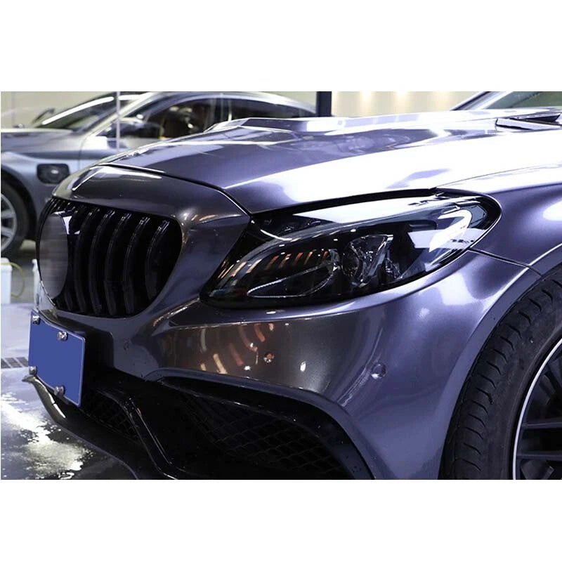 Car Smoke Black TPU Headlight Sticker Protect Film Fit For Benz C Class 2017+