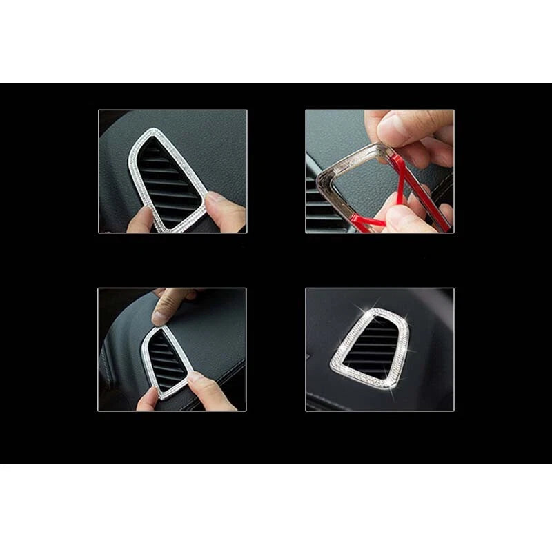 Crystal Air Condition Vent Outlet Cover Trim Border For Benz C GLC W205 2015+