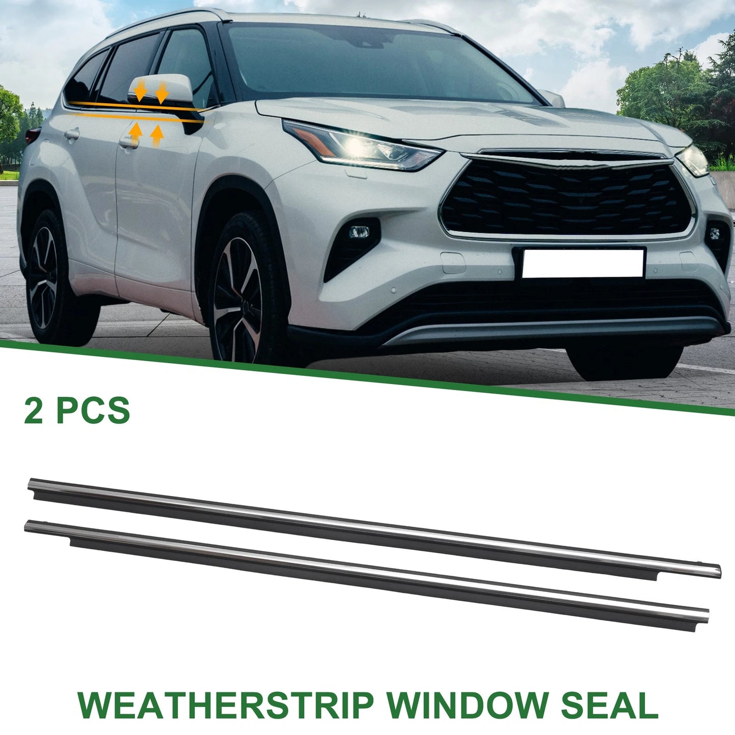 2 x Weatherstrip Window Seal for Toyota