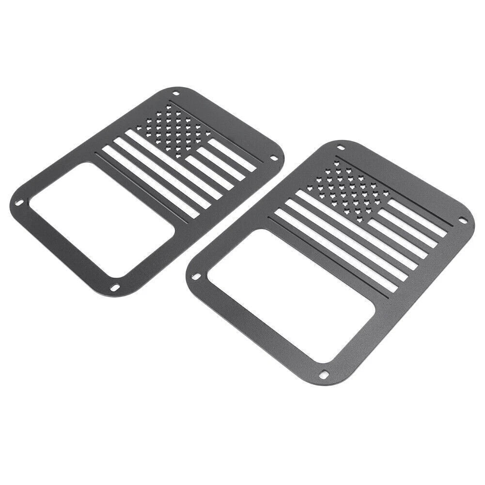 Rear American Flag Tail Light Covers for Jeep Wrangler JK (2007-2016)