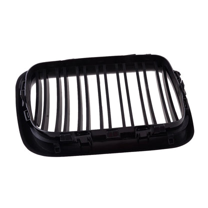 Gloss Black Double Line Front Kidney Grills for BMW E36 M3 (1996-1999)