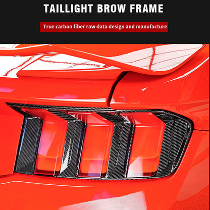 Dry Carbon Fiber Tail Light Frame Cover for Ford Mustang (2024-2026)