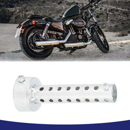 48mm Motorcycle Exhaust Pipe Baffle Muffler Silver Tone for Universal