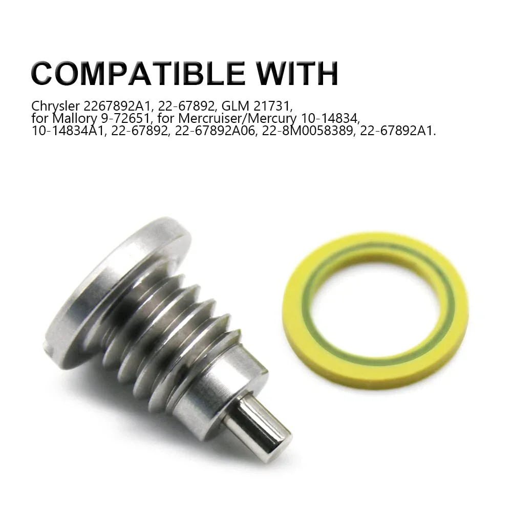 Magnetic Outdrive Drain Plug & Gasket for MerCruiser 22-67892A06/22-8M0058389