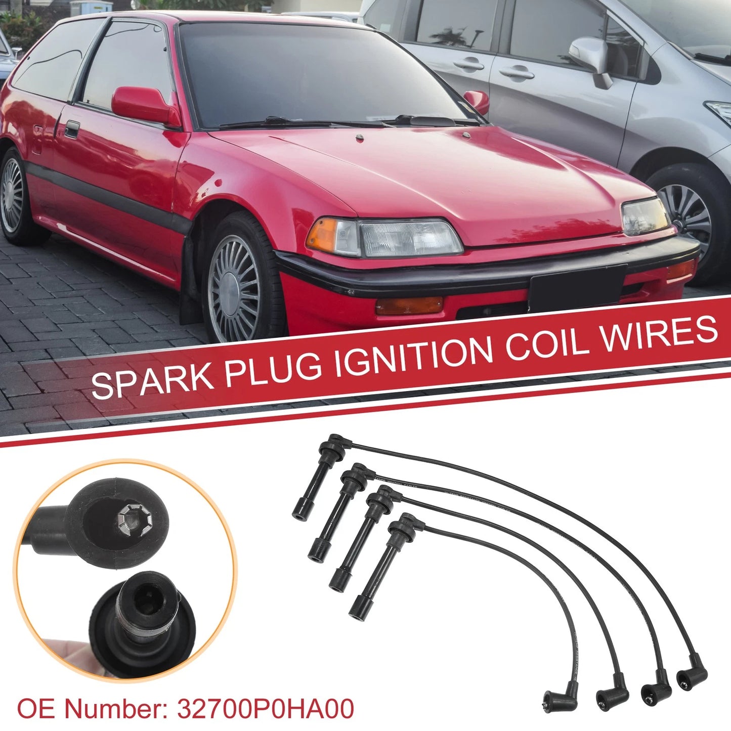 4 x Spark Plug Wire Ignition Coil Cable for Honda Accord (1994-2002)