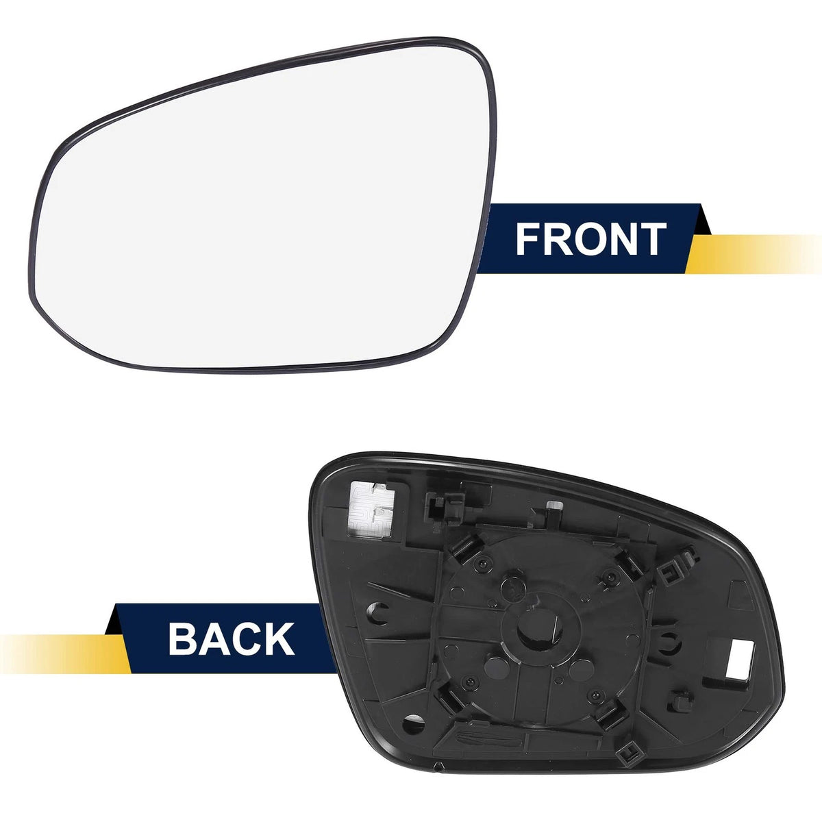 Left Side Heated Mirror Glass with Backing Plate for Toyota RAV4 (2013–2018)