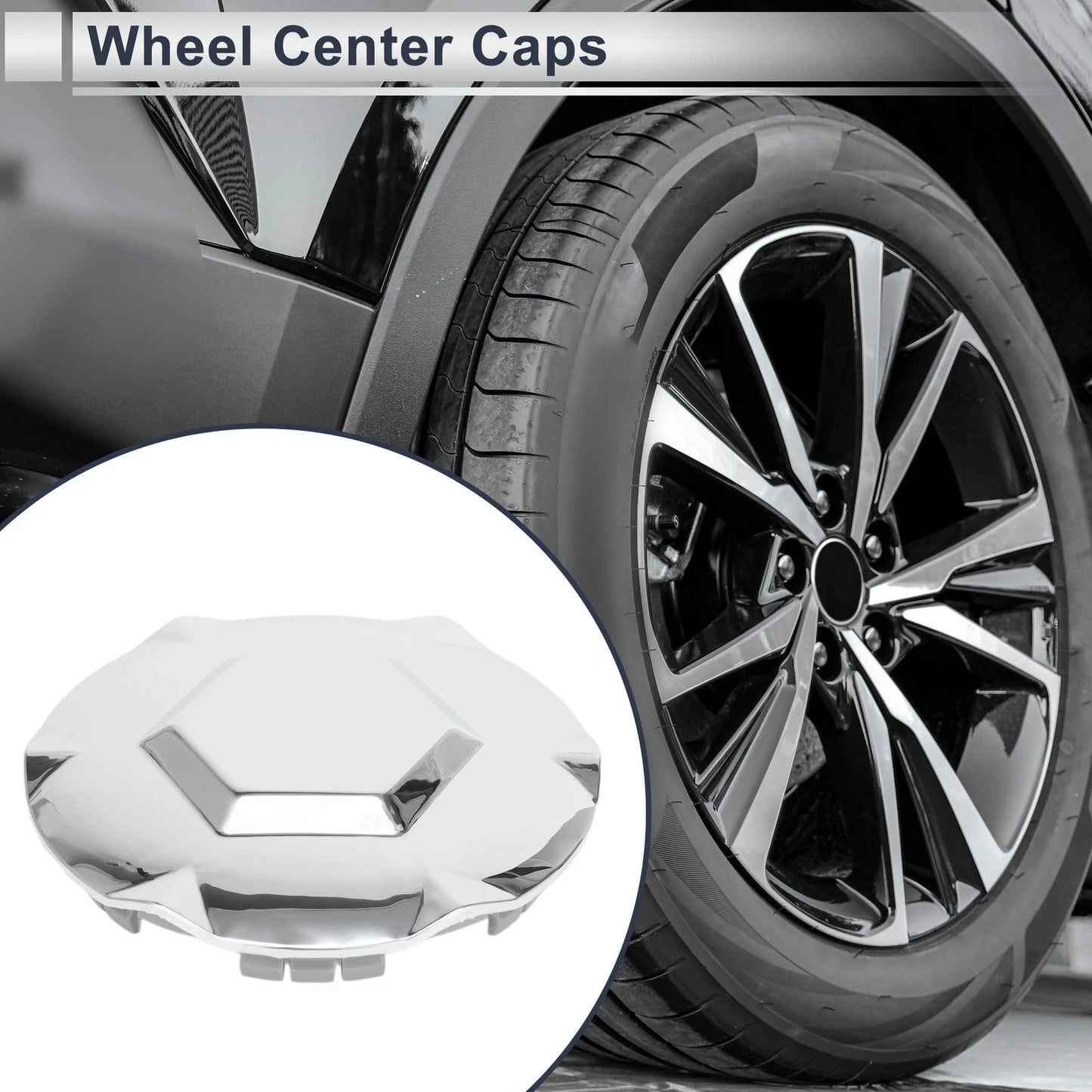 19.5cm Wheel Center Caps for Chevrolet Envoy XL Chrome Silver Tone Plastic 1 Pc