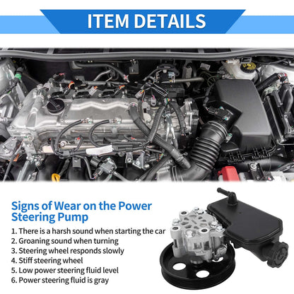 Power Steering Pump w/ Pulley & Reservoir for Jeep Commander (2006-2010)