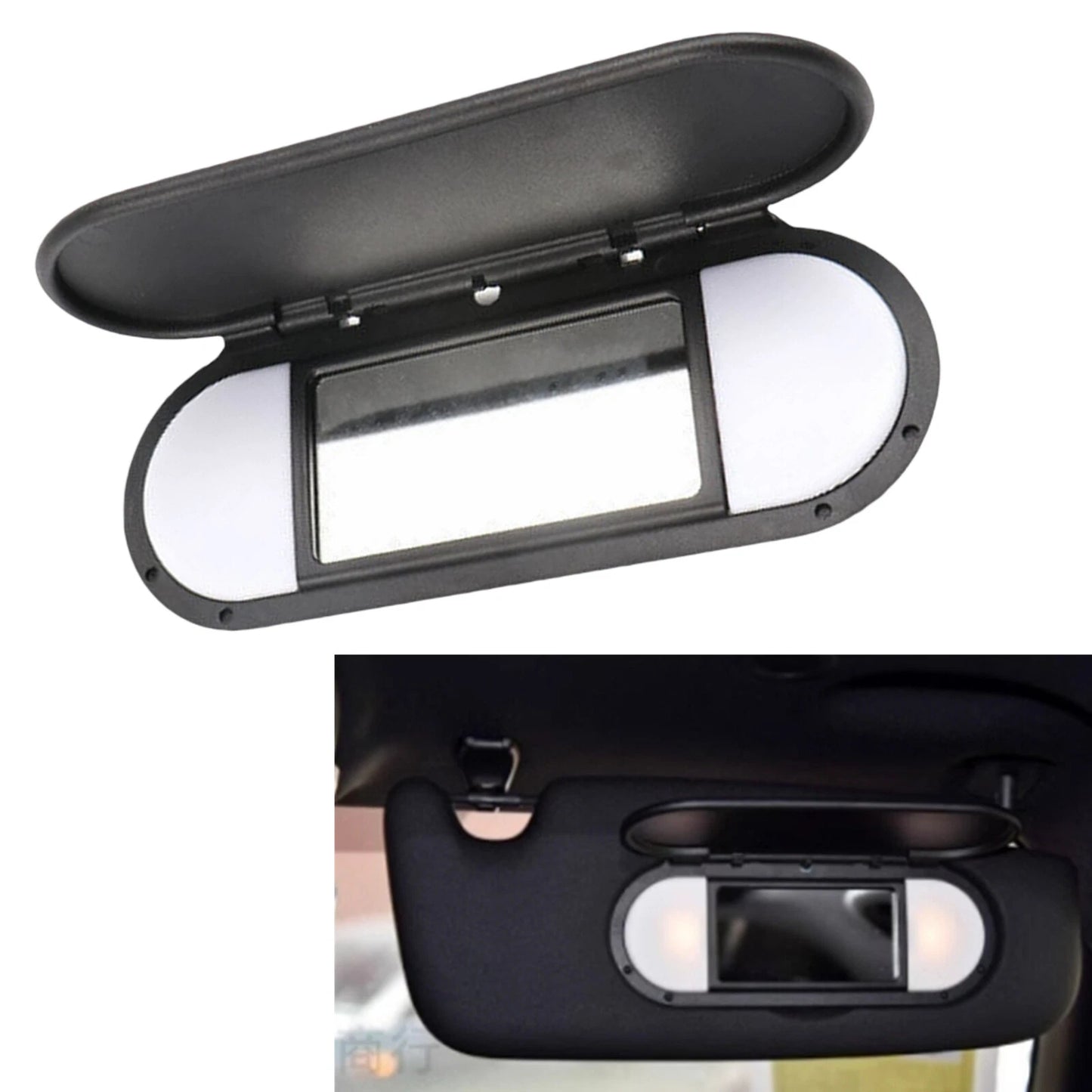 Black Sun Visor Mirror Cover for MINI Cooper F55 F56 F60 (2015-2022)