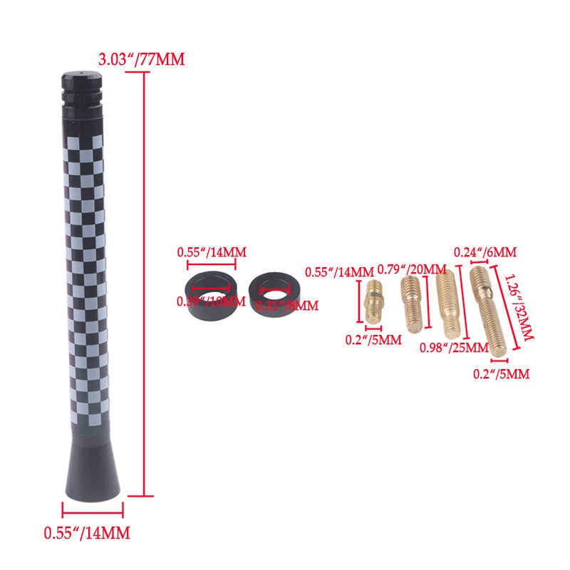 3'' Universal Aerial Roof Antenna for Mini Cooper R55 R56 R57 R60 F55 F56