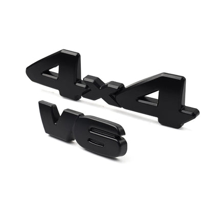 V6 4x4 3D Tailgate Emblem Badge Overlays for Toyota Tacoma, 4Runner, Tundra