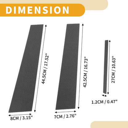 6 x Car Pillar Window Trim Covers for Toyota Camry (2012-2016) Black Carbon Fiber