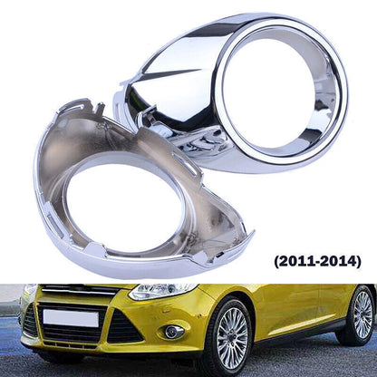 Chrome Front Bumper Fog Light Covers for Ford Focus (2012-2014) 2 x Bezels
