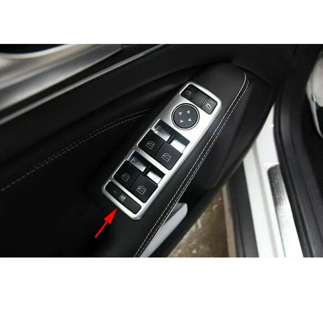 Silver Interior Door Window Switch Cover Trim for Mercedes Benz A B C E GLE