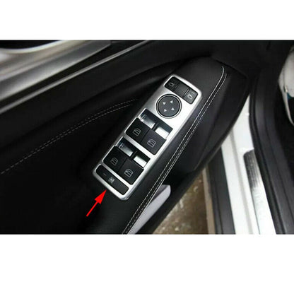 Silver Interior Door Window Switch Cover Trim for Mercedes Benz A B C E GLE