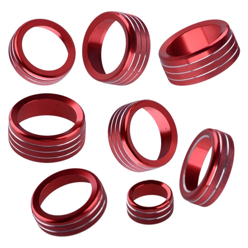 8pcs AC Radio Switch Control Ring Knob Trim for Ford F150 (2013-2014)