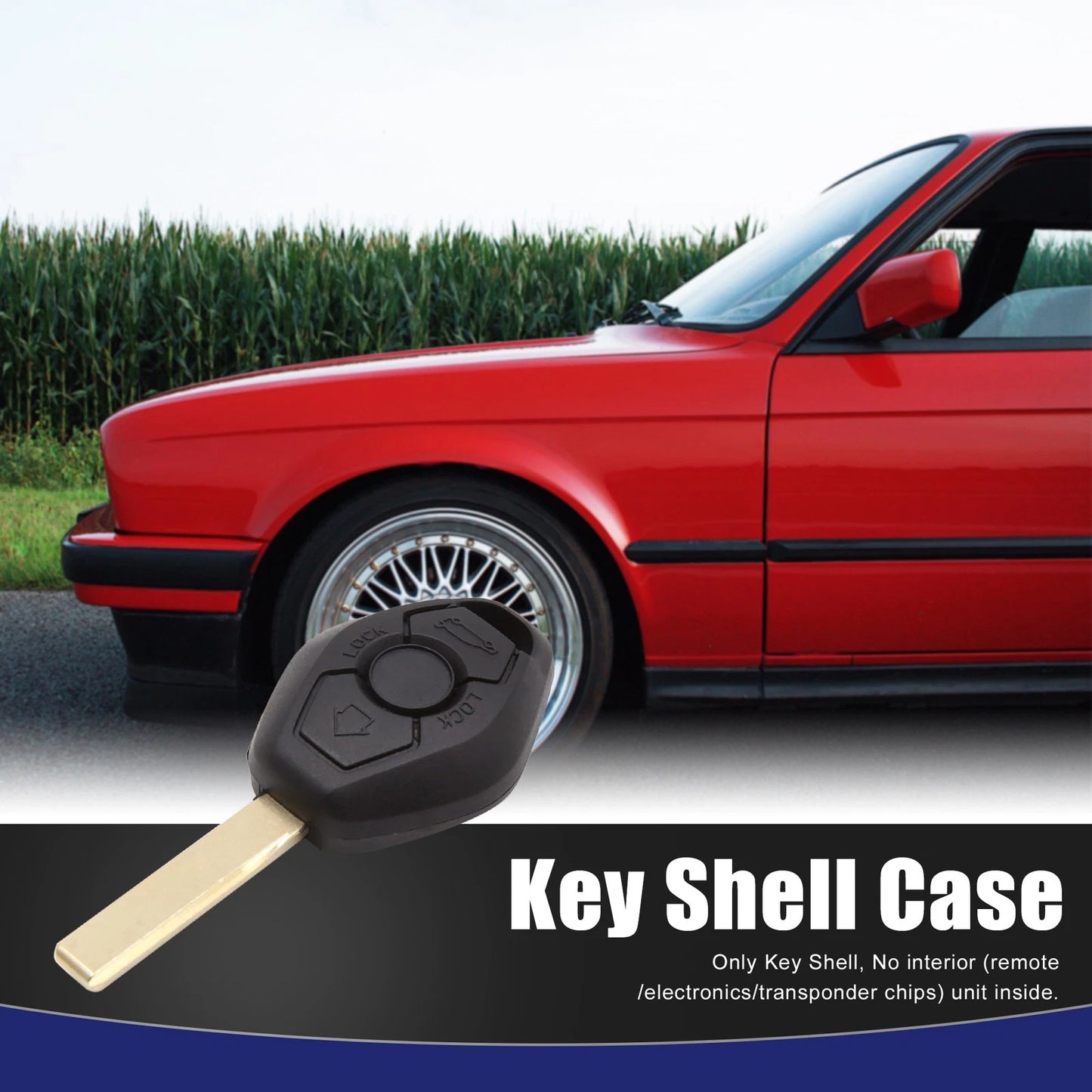 Key Fob Shell Case for BMW 3 5 7 Series E81 (2006-2013) - 1 x Button Cover