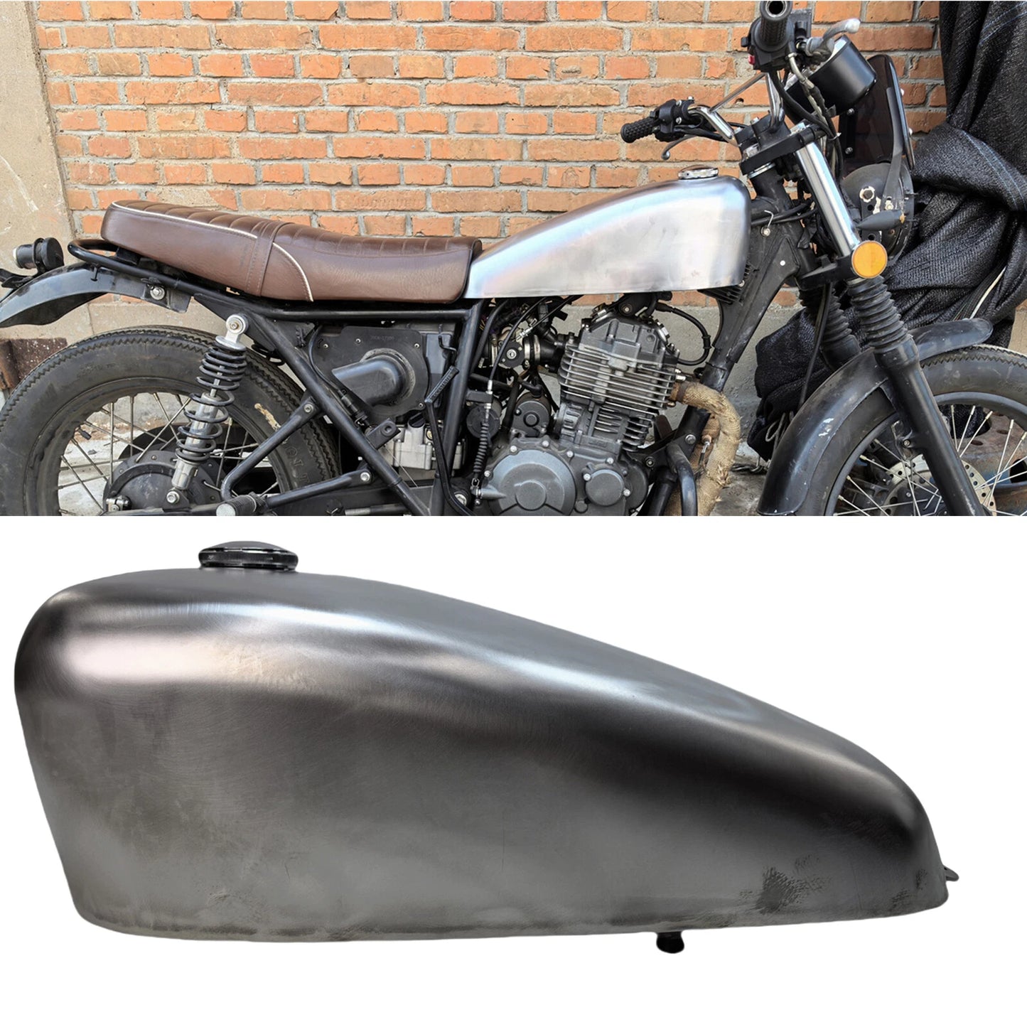 10L Unpainted Silver Petrol Fuel Tank w/ Oil Cap for HONDA CB400SS (2001-2008)