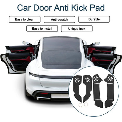Car Door Anti Kick Pad Sticker Protector for Toyota Crown (2010-2012) Black