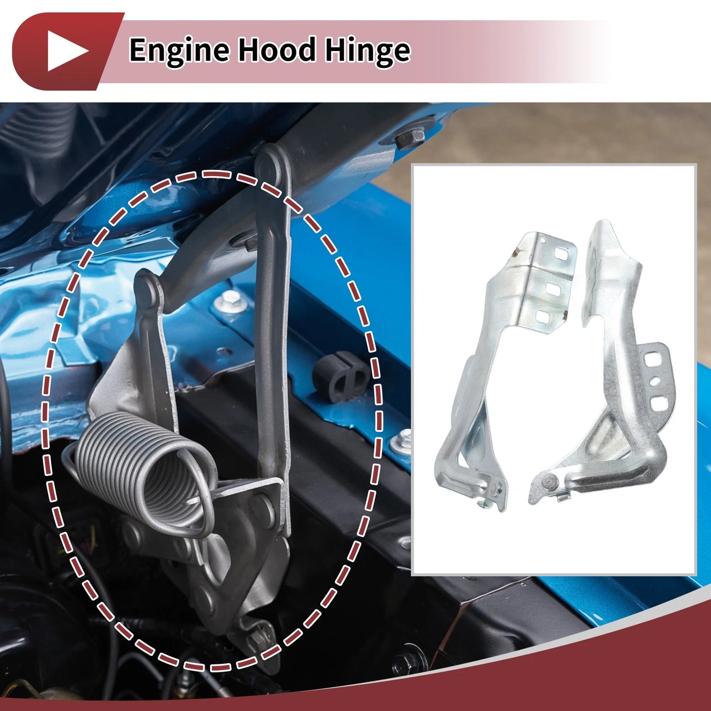 Hood Hinges 1 Pair for Ford Police Responder Hybrid (2019-2020)