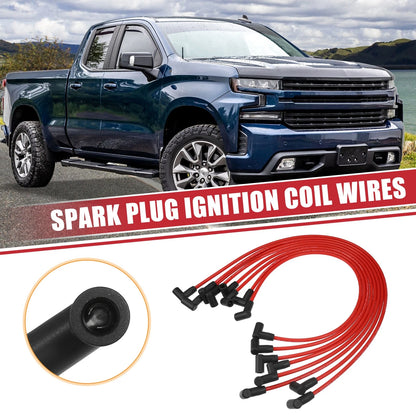 8pcs Spark Plug Wire Ignition Coil Cable for Chevy Small Block HEI Cap