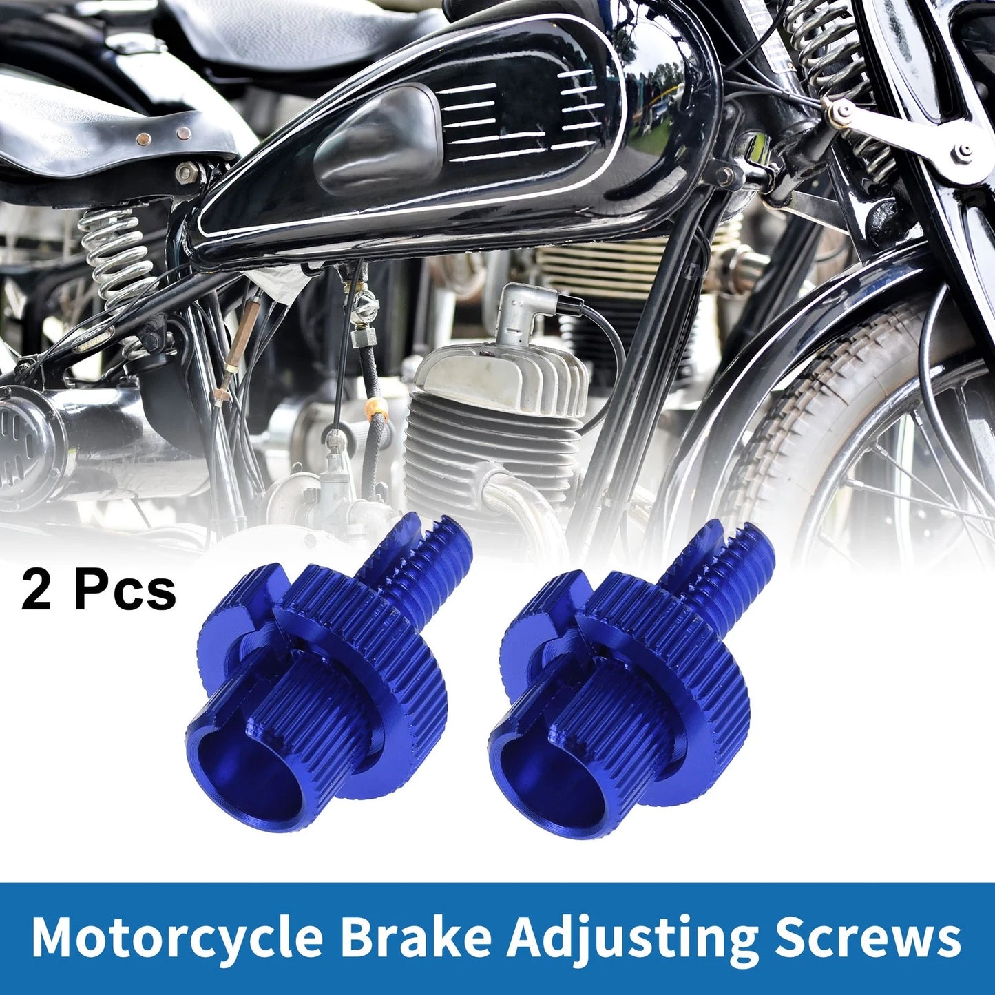 Brake Lever Barrel Adjusters Screws M8 Blue 2 Pcs for Motorcycle