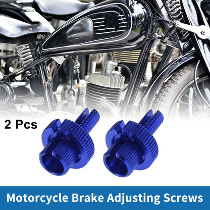Brake Lever Barrel Adjusters Screws M8 Blue 2 Pcs for Motorcycle