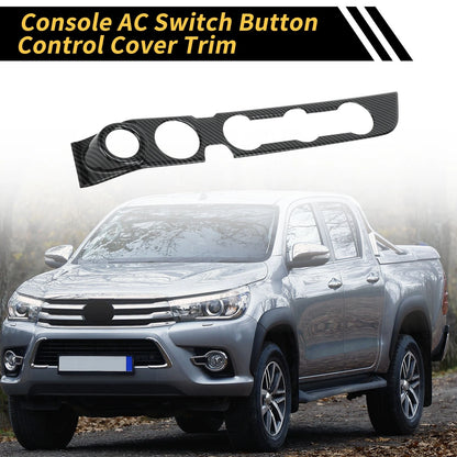 Carbon Fiber Pattern Console AC Switch Button Trim for Toyota Tacoma