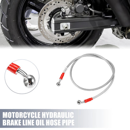 Brake Line / 110cm / Oil Hose Pipe 28° 0° Silver Tone for Motorcycle