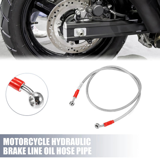 Brake Line / 110cm / Oil Hose Pipe 28° 0° Silver Tone for Motorcycle
