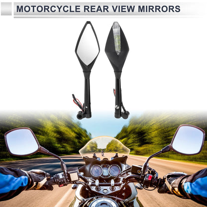 M8/M10 Rear View Mirrors Handlebar Mirror Black Aluminum Alloy for Motorcycle