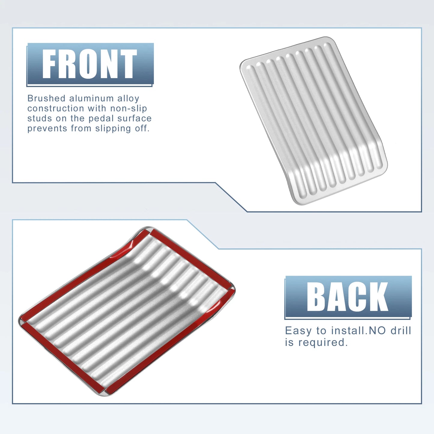 Foot Rest Pedal Replacement for Ford F-150 (2015-2017) Silver Tone
