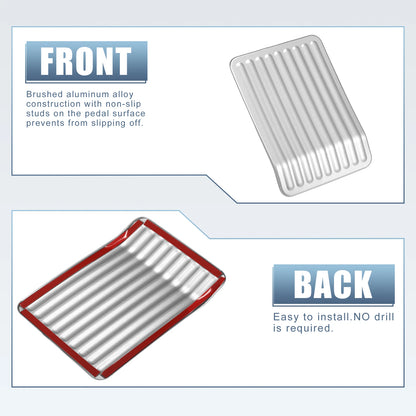 Foot Rest Pedal Replacement for Ford F-150 (2015-2017) Silver Tone