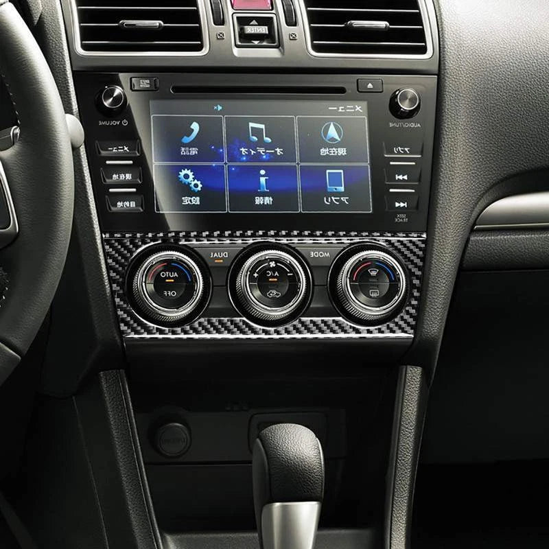 Soft Carbon Fiber Console AC Nav Panel Trim Kit for Subaru WRX / STI 2015-2021