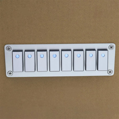 8 Rocker Switch Panel with LED Light for Boat Car