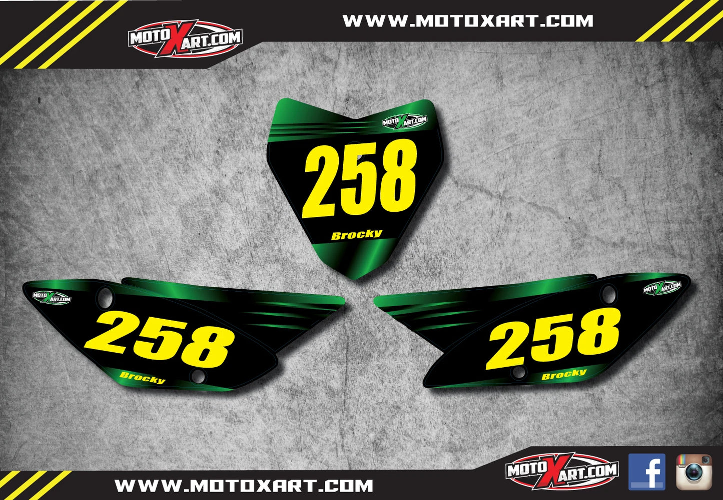 Custom Number Plates for Kawasaki KLX 110 Style (2010-2016)