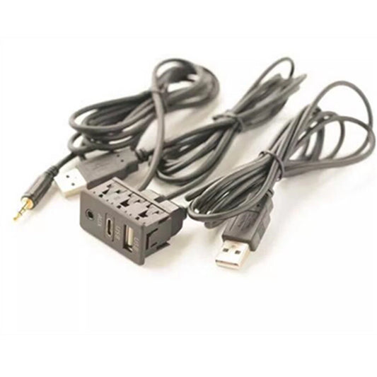 150CM Car Dash Mount AUX Type-C USB Panel Extension Cable Adapter