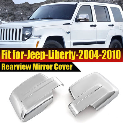 Chrome Side Rearview Wing Mirror Cover Caps for Jeep Liberty (2004-2010) 2x