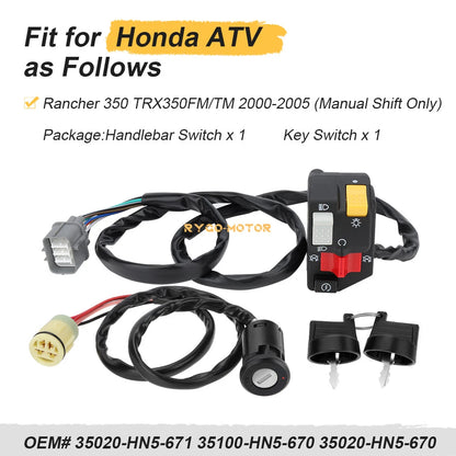 Handlebar & Key Switch Kit for Honda Rancher 350 (2000–2005)