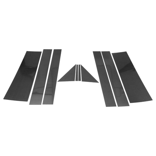 10pcs Door Pillar Window Trim for Dodge Grand Caravan Carbon Fiber Black