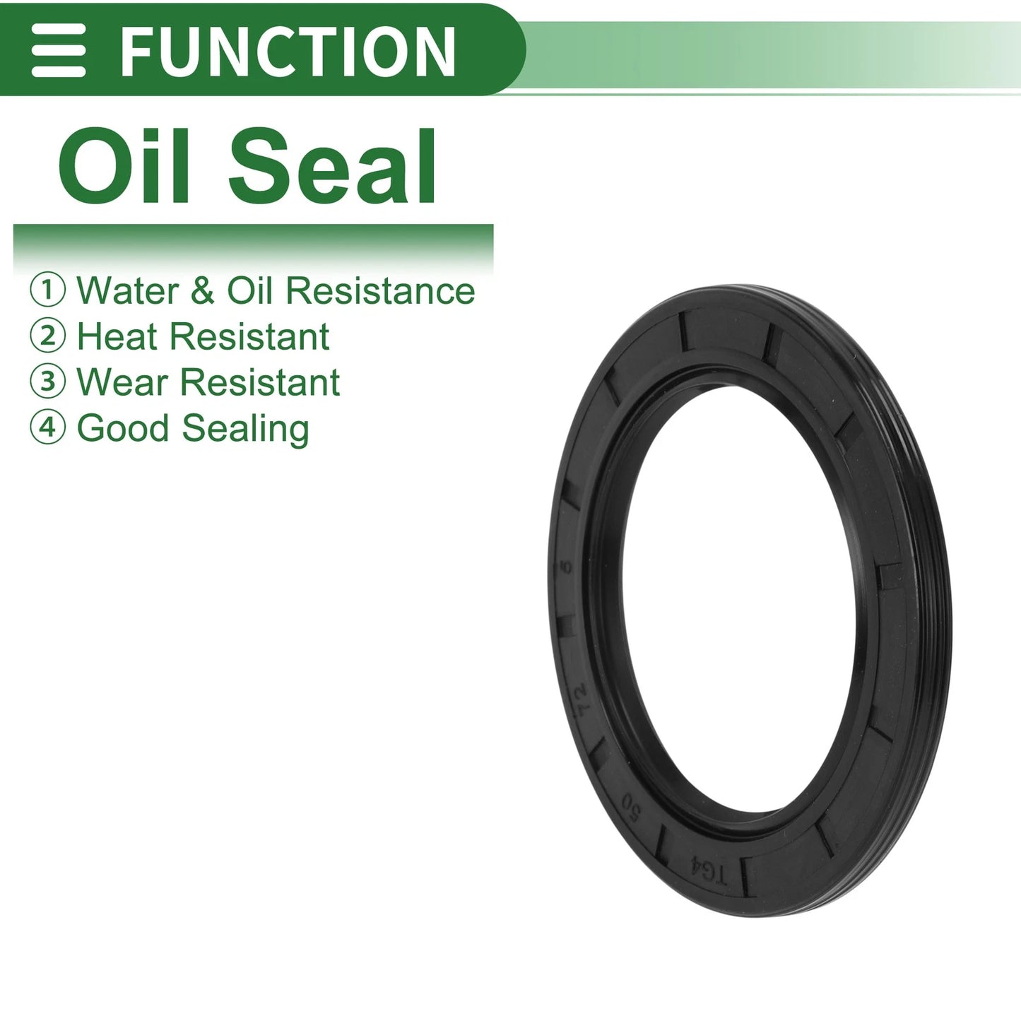 Oil Seal / 50x72x5mm / Rotary Shaft Seal NBR Rubber Black