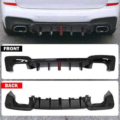 Gloss Black Rear Diffuser Bumper Lip with LED Light for BMW G01 LCI (2017-2021)