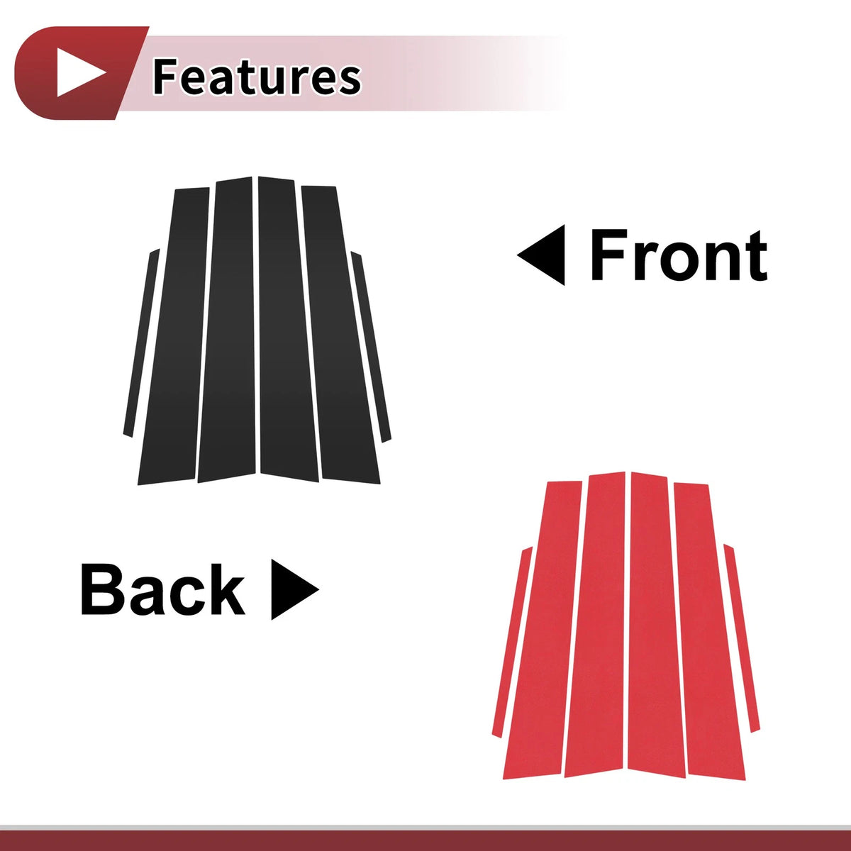 6 x Car Door Pillar Window Trim for Toyota Corolla (2014–2018)