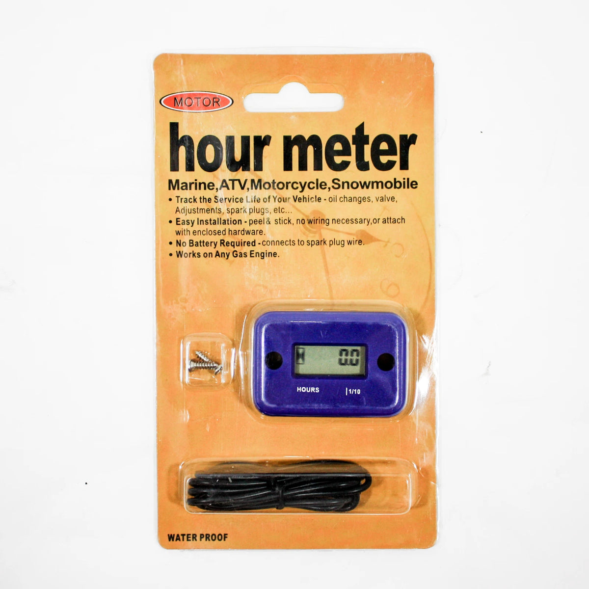 Inductive Waterproof Hour Meter for Marine ATV Motorcycle Dirt Bike eSky