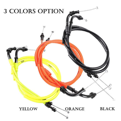 Throttle Cable for Honda CB1300 2003-2016 - 2 x Black/Orange/Yellow