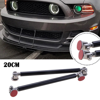 Adjustable Black Front Bumper Lip Splitter Strut Rods