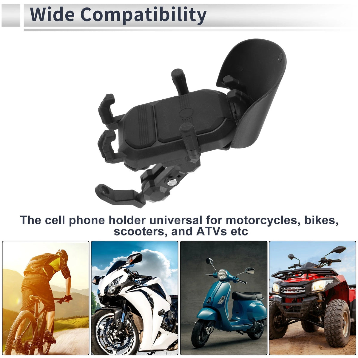 Nylon Motorcycle Phone Mount Holder for Rearview Mirror Mount 4.7-7.2 Phones