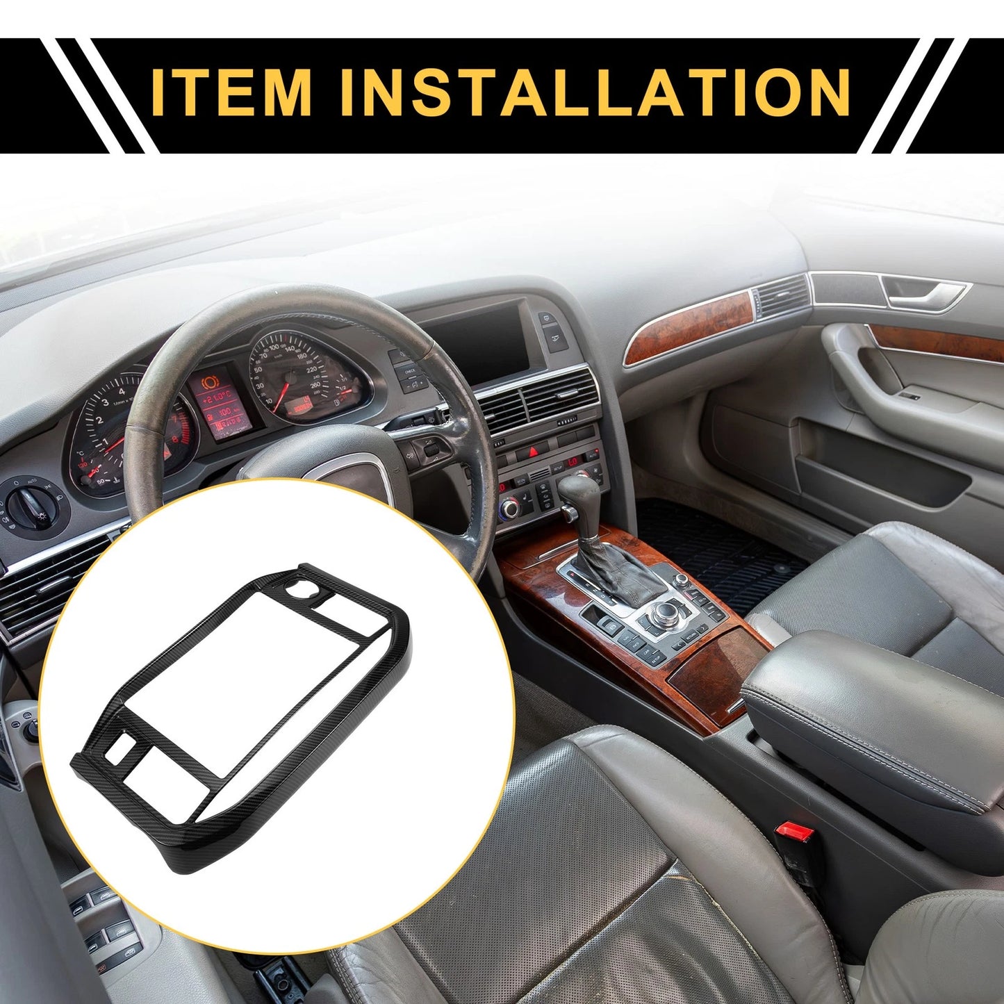 GPS Panel Sticker Cover for Ford F-150 (Carbon Fiber Pattern) 1 Set