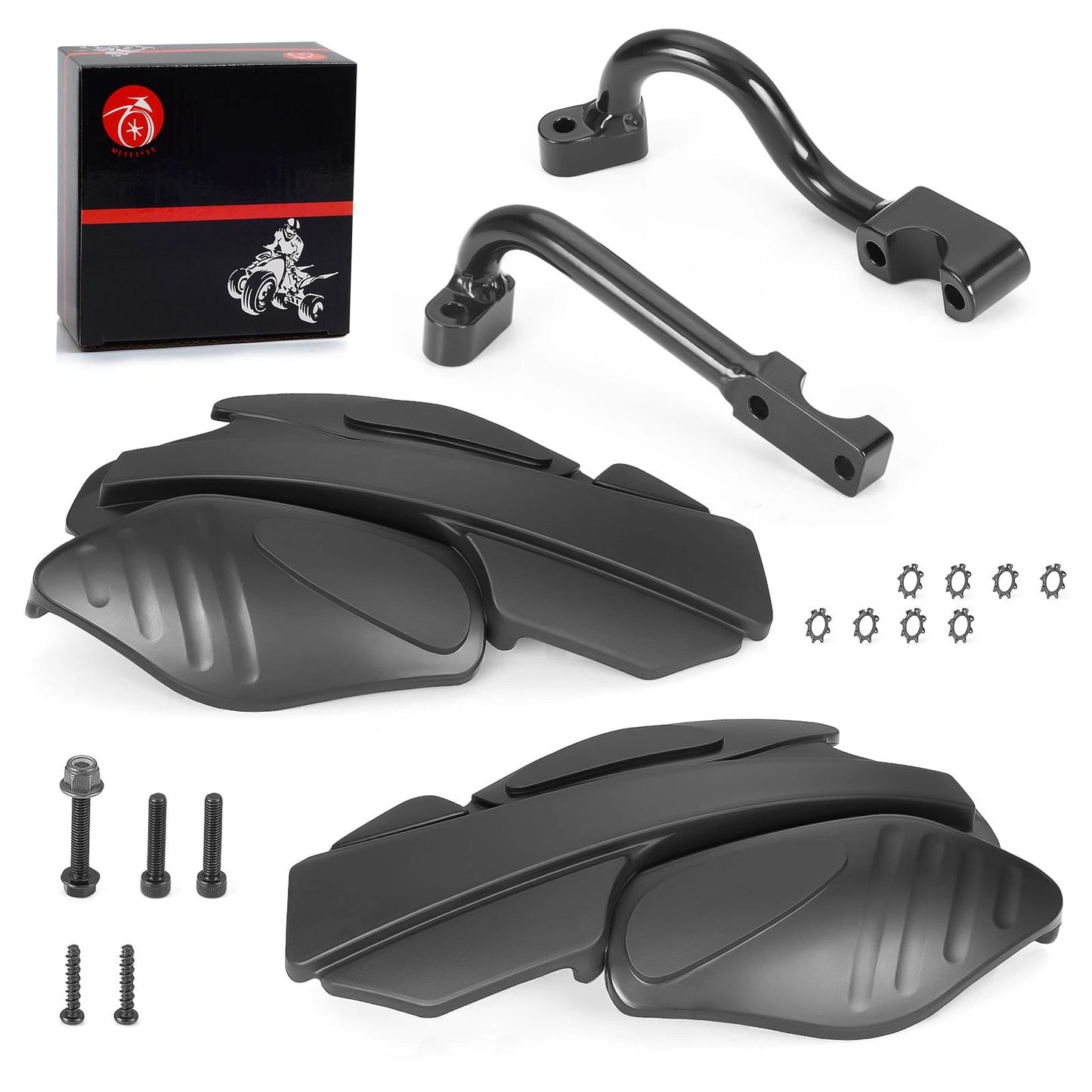 Left & Right Black Hand Guard w/ Bracket for Polaris Sportsman XP 1000 (2015-2024)